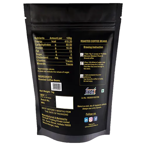 Monsoon Malabar | Roasted & Ground | Filter Coffee Pouch